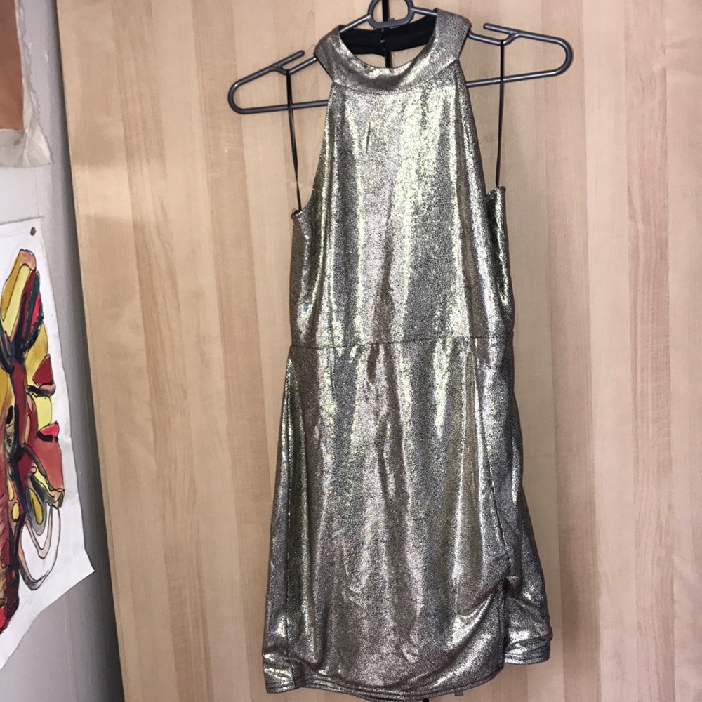 Gold choker dress